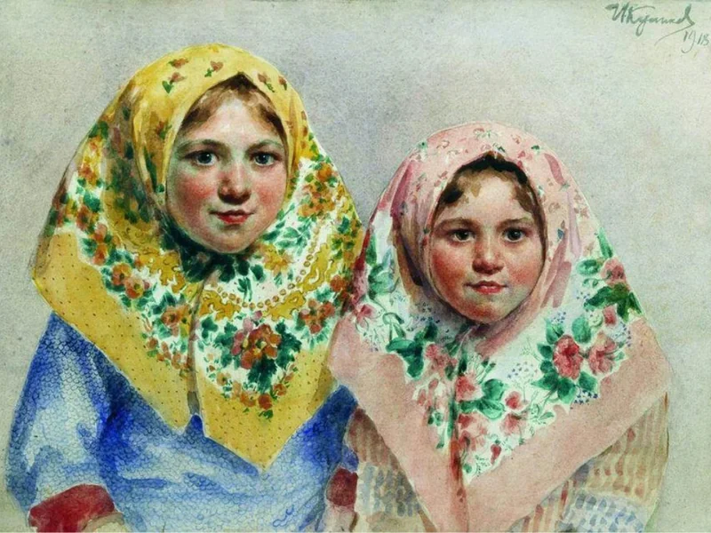 1875-Ivan Semyonovich Kulikov - Ragazze, 1918